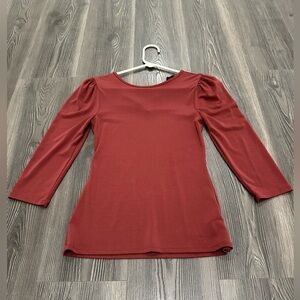 Form fitted Express work blouse with puff shoulders - size XS